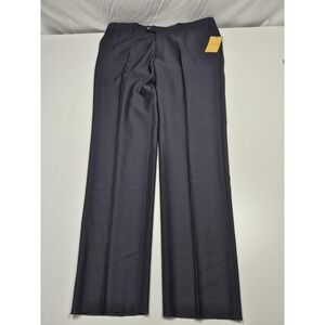 Galante Dress Pants Mens 44x36 Black Wool Flat Front Straight Italy Unhemmed NWT